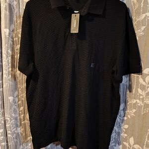 Express Black Textured Polo Shirt